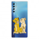 Funda para TCL 20 Pro 5G Oficial de Disney Simba y Nala Silueta - El Rey León