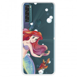 Funda para TCL 20 SE Oficial de Disney Ariel y Sebastián Burbujas - La Sirenita