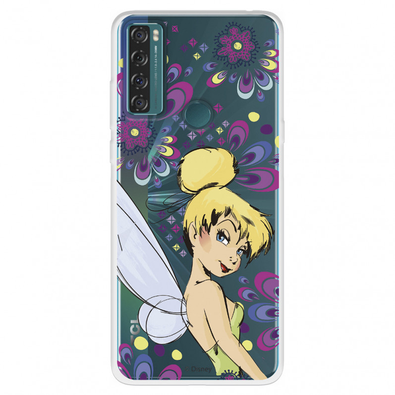 Funda para TCL 20 SE Oficial de Disney Campanilla Flores - Peter Pan