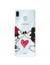 Funda para Samsung Galaxy M10 Oficial de Disney Mickey y Minnie Beso - Clásicos Disney