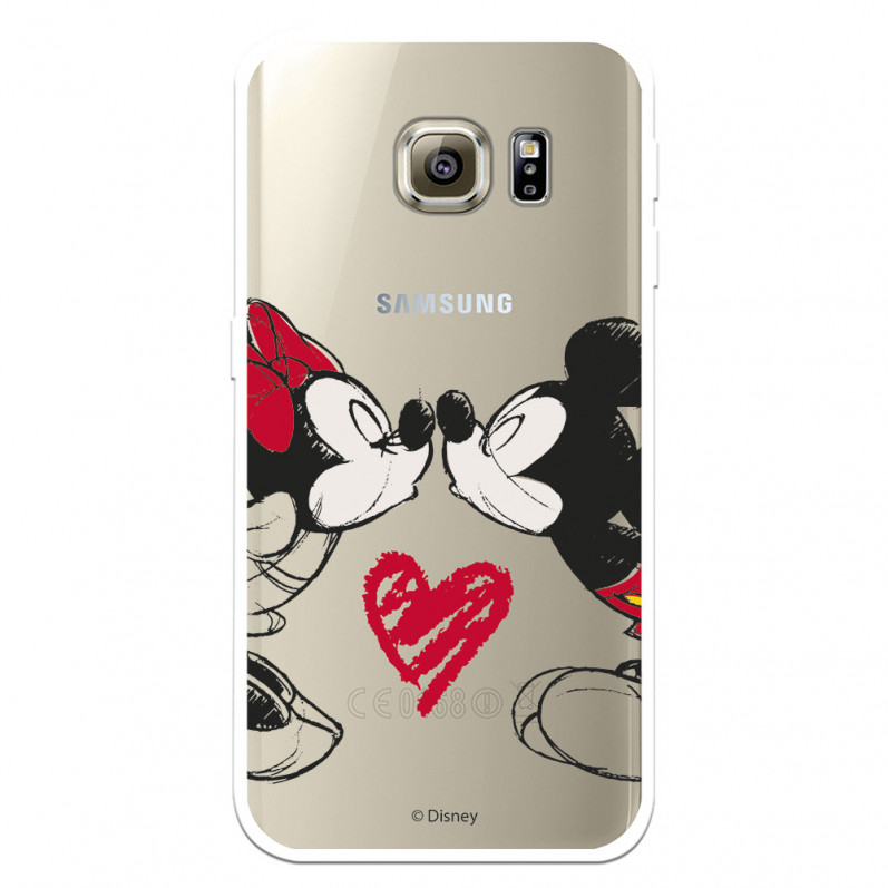 Funda para Samsung Galaxy S6 Edge Plus Oficial de Disney Mickey y Minnie Beso - Clásicos Disney