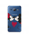 Funda para Samsung Galaxy J1 Oficial de Disney Mickey y Minnie Beso - Clásicos Disney