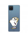 Funda para Samsung Galaxy M12 Oficial de Disney Chip Potts Silueta Transparente - La Bella y la Bestia