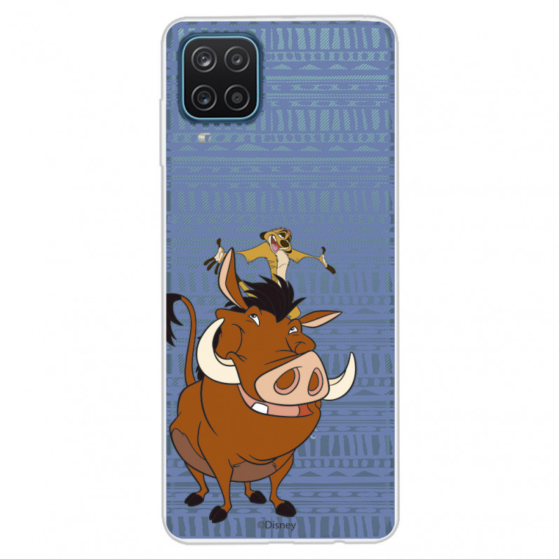 Funda para Samsung Galaxy M12 Oficial de Disney Timón y Pumba Silueta - El Rey León