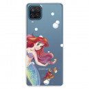 Funda para Samsung Galaxy M12 Oficial de Disney Ariel y Sebastián Burbujas - La Sirenita