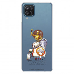 Funda para Samsung Galaxy M12 Oficial de Star Wars Personajes Robots - Star Wars