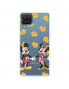 Funda para Samsung Galaxy M12 Oficial de Disney Mickey y Minnie Mano Patrón Amarillo - Clásicos Disney