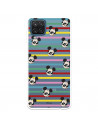 Funda para Samsung Galaxy M12 Oficial de Disney Mickey Patrón Cara y Rayas - Clásicos Disney