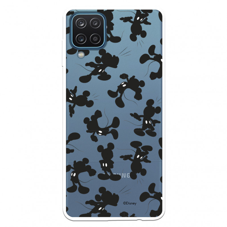 Funda para Samsung Galaxy M12 Oficial de Disney Mickey Patrón Negro - Clásicos Disney