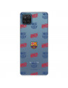 Funda para Samsung Galaxy M12 del Barcelona Escudo Patron Rojo y Azul Transparente - Licencia Oficial FC Barcelona