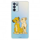 Funda para Oppo Reno6 Oficial de Disney Simba y Nala Silueta - El Rey León