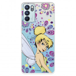 Funda para Oppo Reno6 Oficial de Disney Campanilla Flores - Peter Pan