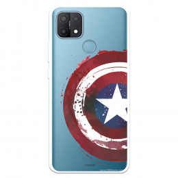 Funda para Oppo A15 Oficial de Marvel Capitán América Escudo Transparente - Marvel