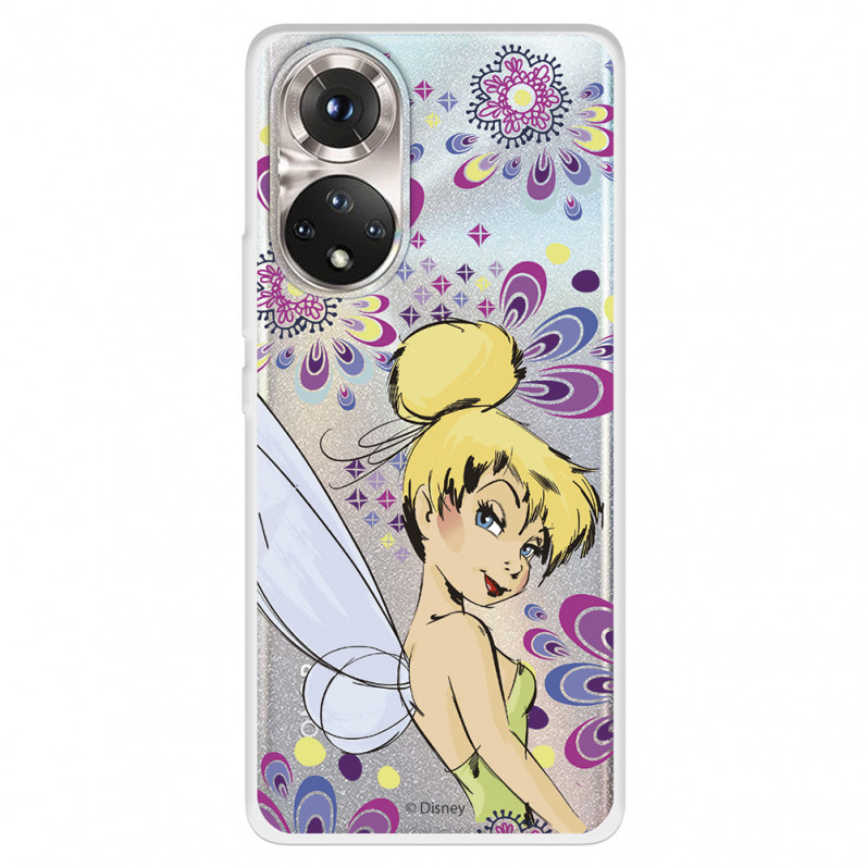 Funda para Huawei Honor 50 5G Oficial de Disney Campanilla Flores - Peter Pan