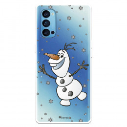 Funda para Oppo Reno4 5G Oficial de Disney Olaf Transparente - Frozen