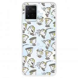 Funda para Vivo Y21S Oficial de Disney Chip Potts Siluetas - La Bella y la Bestia