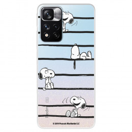 Funda para Xiaomi Redmi Note 11 Oficial de Peanuts Snoopy rayas - Snoopy