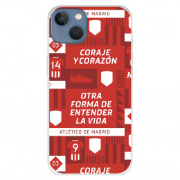 Funda para iPhone 13 del Atleti Coraje y corazón - Licencia Oficial Atlético de Madrid