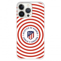 Funda para iPhone 13 Pro del Atleti Escudo Fondo Rojiblanco Circular - Licencia Oficial Atlético de Madrid