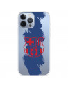 Funda para iPhone 13 Pro Max del Barcelona Escudo Rojo Trazo Azul - Licencia Oficial FC Barcelona