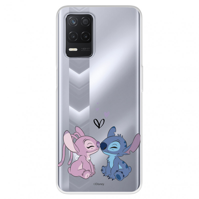 Funda para Realme Narzo 30 5G Oficial de Disney Angel & Stitch Beso - Lilo & Stitch