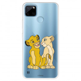 Funda para Realme C21Y Oficial de Disney Simba y Nala Silueta - El Rey León