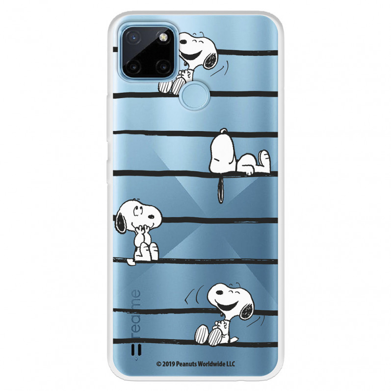 Funda para Realme C21Y Oficial de Peanuts Snoopy rayas - Snoopy