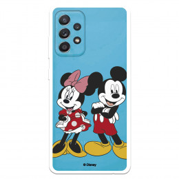 Funda para Samsung Galaxy A52 4G Oficial de Disney Mickey y Minnie Posando - Clásicos Disney
