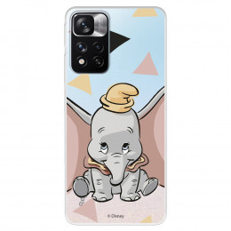 Funda para Xiaomi Redmi Note 11 Oficial de Disney Dumbo Silueta Transparente - Dumbo
