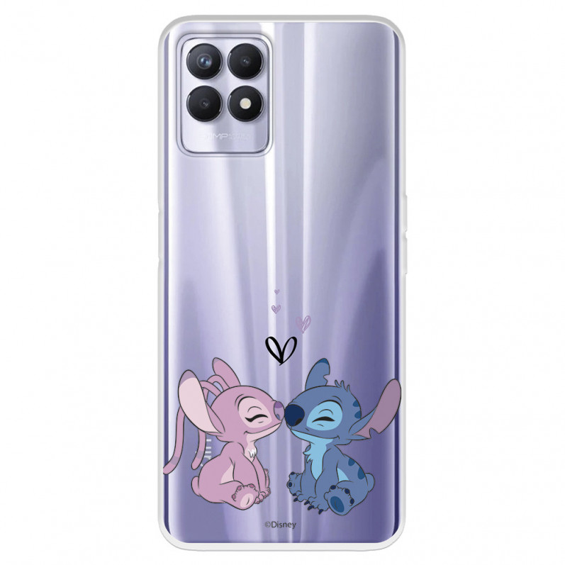 Funda para Realme C11 2021 Oficial de Disney Angel & Stitch Beso - Lilo & Stitch