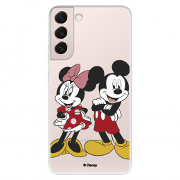 Funda para Samsung Galaxy S22 Oficial de Disney Mickey y Minnie Posando - Clásicos Disney