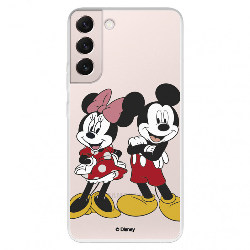 Funda para Samsung Galaxy S22 Oficial de Disney Mickey y Minnie Posando - Clásicos Disney