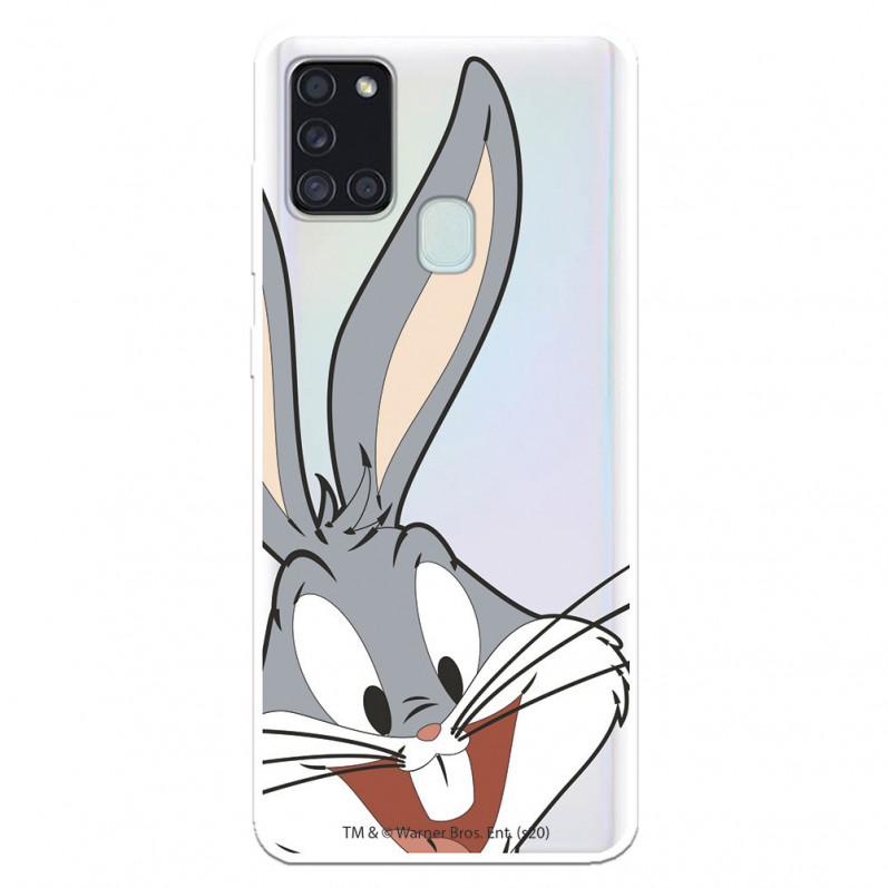 Oficjalne przezroczyste etui Królik Bugs Warner Bros do Samsung Galaxy A21S — Looney Tunes