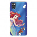 Funda para ZTE Blade A31 Oficial de Disney Ariel y Sebastián Burbujas - La Sirenita