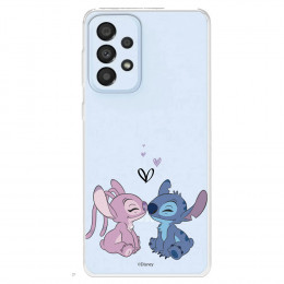 Funda para Samsung Galaxy A33 5G Oficial de Disney Angel & Stitch Beso - Lilo & Stitch