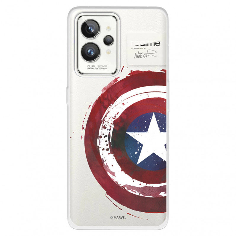 Funda para Realme GT 2 Pro Oficial de Marvel Capitán América Escudo Transparente - Marvel