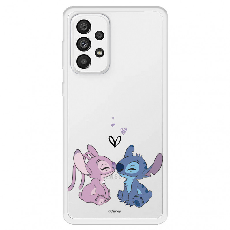 Funda para Samsung Galaxy A73 5G Oficial de Disney Angel & Stitch Beso - Lilo & Stitch