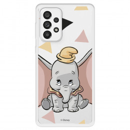 Funda para Samsung Galaxy A73 5G Oficial de Disney Dumbo Silueta Transparente - Dumbo