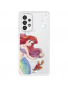 Funda para Samsung Galaxy A73 5G Oficial de Disney Ariel y Sebastián Burbujas - La Sirenita