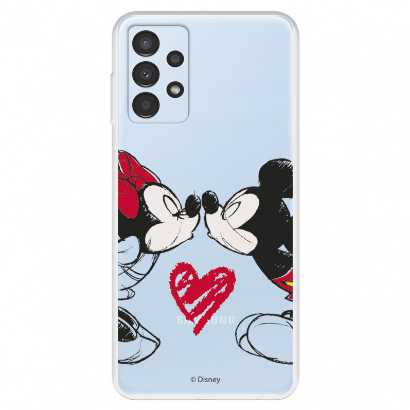 Funda para Samsung Galaxy A13 4G Oficial de Disney Mickey y Minnie Beso - Clásicos Disney