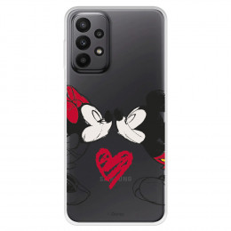 Funda para Samsung Galaxy A23 5G Oficial de Disney Mickey y Minnie Beso - Clásicos Disney