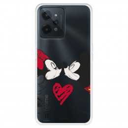 Funda para Realme C31 Oficial de Disney Mickey y Minnie Beso - Clásicos Disney