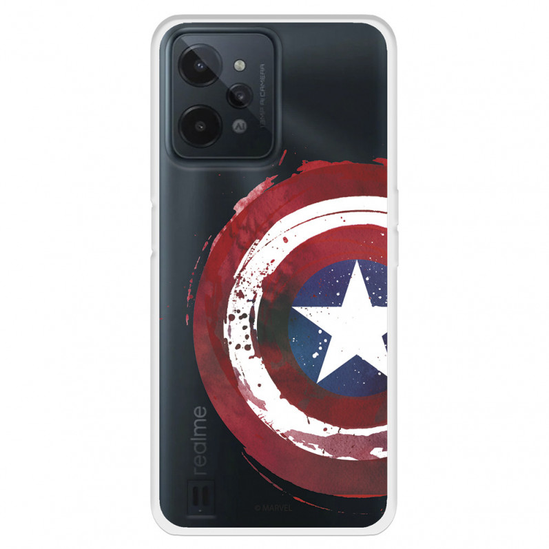 Funda para Realme C31 Oficial de Marvel Capitán América Escudo Transparente - Marvel