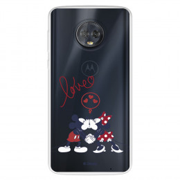 Funda para Motorola Moto G6 Oficial de Disney Mickey y Minnie Love - Clásicos Disney