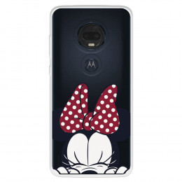 Funda para Motorola Moto G7 Oficial de Disney Minnie Cara - Clásicos Disney