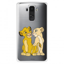 Funda para LG G4 Oficial de Disney Simba y Nala Silueta - El Rey León