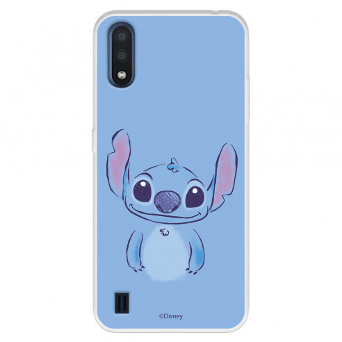 Funda para Samsung Galaxy A01 Oficial de Disney Stitch Azul - Lilo & Stitch