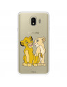 Funda para Samsung Galaxy J4 2018 Oficial de Disney Simba y Nala Silueta - El Rey León