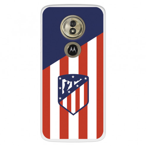 Funda para Motorola Moto G6 Play del Atlético de Madrid Escudo Fondo Atletico  - Licencia Oficial Atlético de Madrid