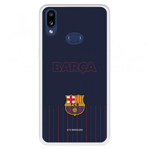 Funda para Samsung Galaxy A10s del FC Barcelona Barsa Fondo Azul  - Licencia Oficial FC Barcelona